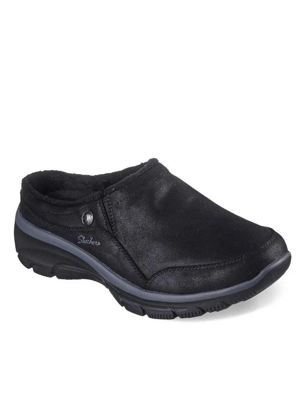 Skechers Women 9.5 Relaxed Fit: Easy Going - Latte 2 167870-Black Fabric